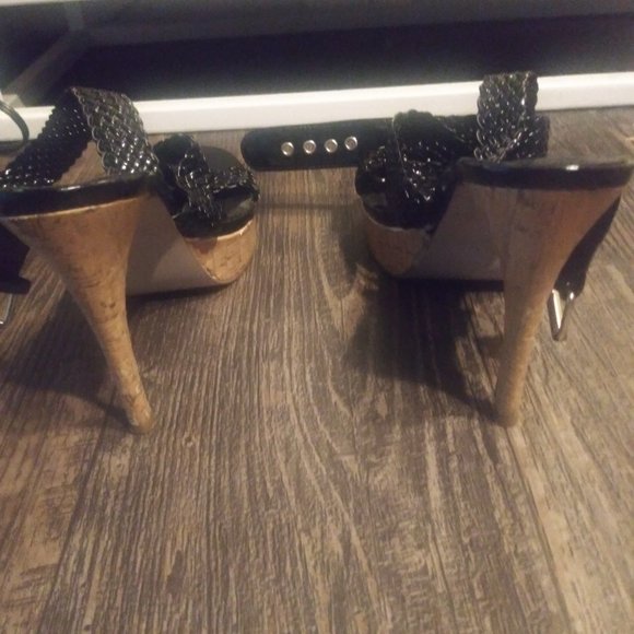 Strappy Cork Heel Platforms - Picture 4 of 6